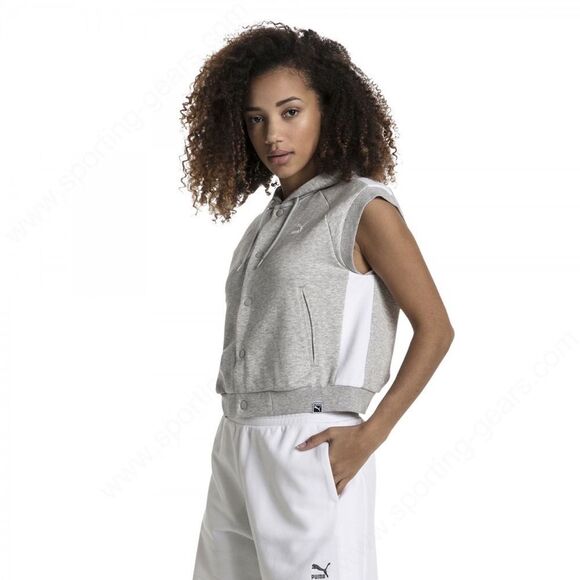 Vintage 90’s Y2K Puma Classics Sleeveless Logo T7 Hoodie Sweater Size Medium - Picture 1 of 9